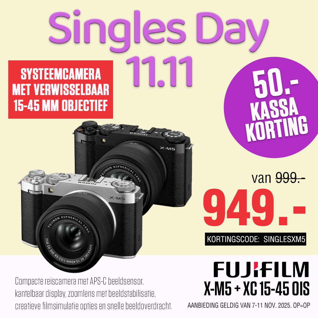 Fujifilm X-M5 zwart + XC15-45 mm OIS PZ