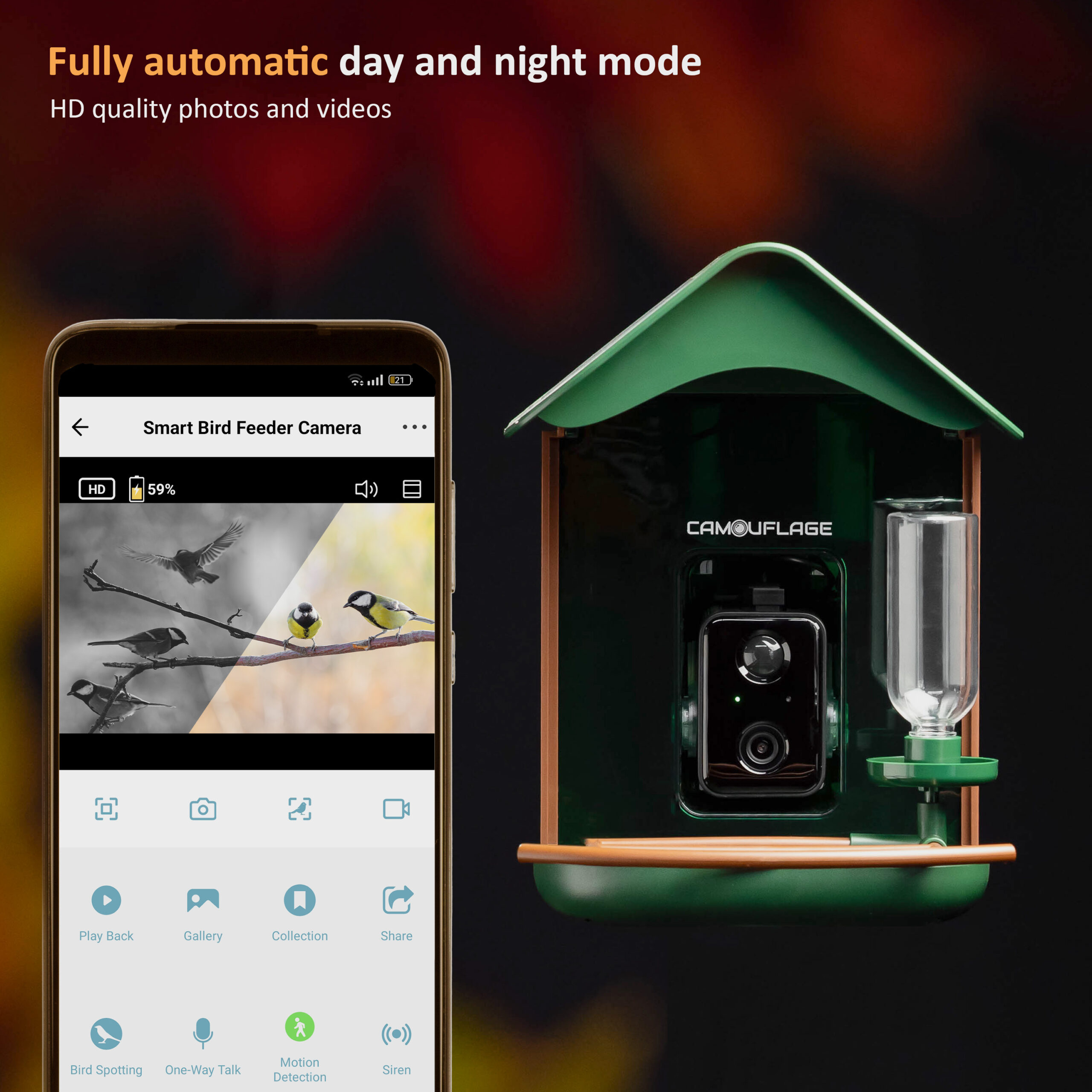 Camouflage EZ-Birdfeed 1 wildcamera - Afbeelding 4