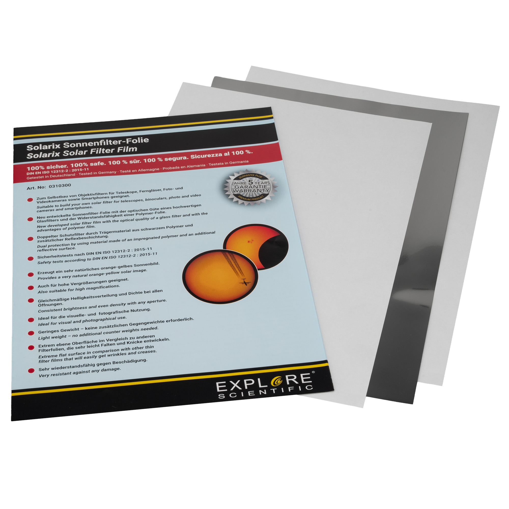Explore Scientific Solarix Solar Filter Film A4 - Afbeelding 2